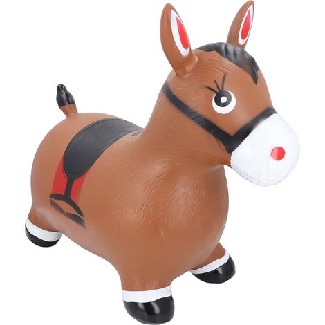 Cheval sauteur gonflable marron, jouet animal à chevaucher pour enfants, tout-petits, garçons et filles (1/5)