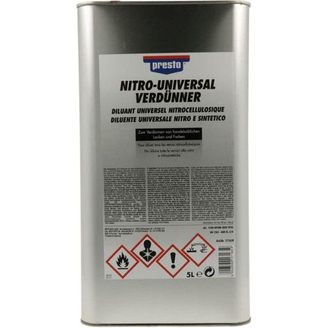 Diluant - Nitro - Universel - Pour peinture - Presto - Bidon de 5L