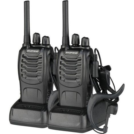 Talkie-Walkie BF-88E 1500mAh Ultra-long Autonomie Standard UE, Noir (1/4)