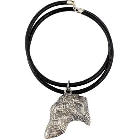 Galgo escocés, lebrel escocés: collar para perros, colgante bañado en plata para amantes de los perros, joyería única de Art-Dog. (1/5)