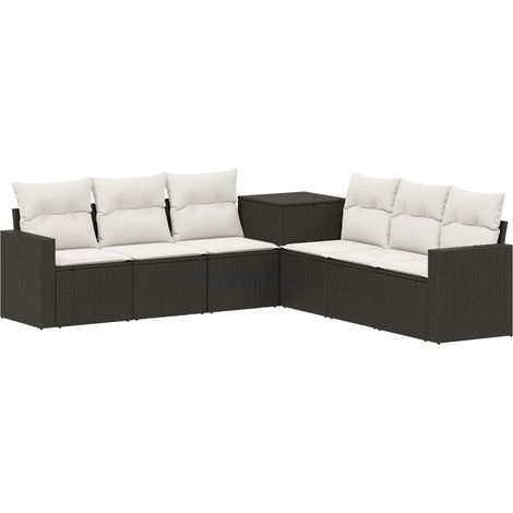 Ensemble de Canapés 7 pcs Noir et blanc crème vidaXL (1/5)