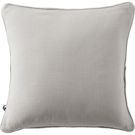 Coussin déhoussable avec passepoil "Gaïa" 45 x 45 cm "Gaze de Coton" l'Effet Papillon - Gaia Nuage - (1/2)