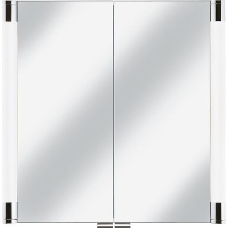 Armario con espejo ROYAL T2 teñido de plata anodizado 700 x 700 x 166 mm KEUCO