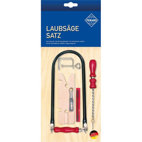 Pebaro 705P - Set di 12 pezzi per sega a traforo con curvo per traforo realizzato in Germania, fai da te con legno, seghe per fogliame, set fai da te, idea regalo per bambini (1/4)