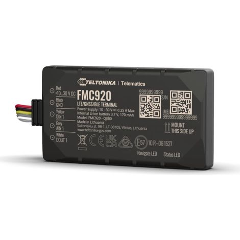 Teltonika FMC920 4G Cat 1 Localizador GPS con Bluetooth Negro (1/5)