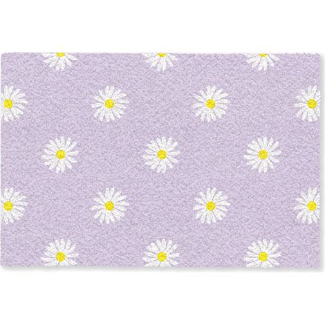 PAILLASSON Marguerites - Pastel - Blanc - Violet - Fleurs 60x40 cm (1/5)