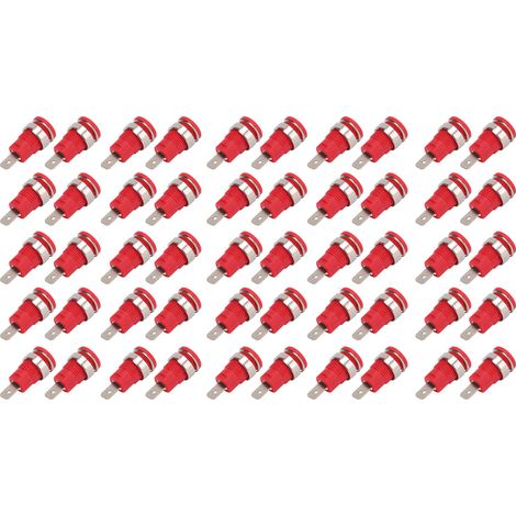Lot de 50 fiches banane 4mm haute intensité, décharge longue durée, transmission fiable, accessoires de test électrique rouges (1/5)
