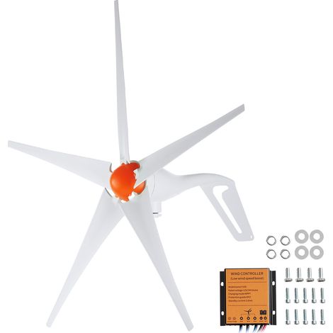 VEVOR 500 W Windkraftanlage 12 V Windgenerator 5-Blatt-Windkraftgenerator mit MPPT-Regler einstellbare Windrichtung und 2,5 m/s Startwindgeschwindigkeit geeignet für Zuhause Bauernhof Wohnmobile
