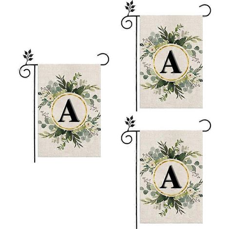 Drapeau de jardin en lin double couche, lettres recto-verso -- (1/5)