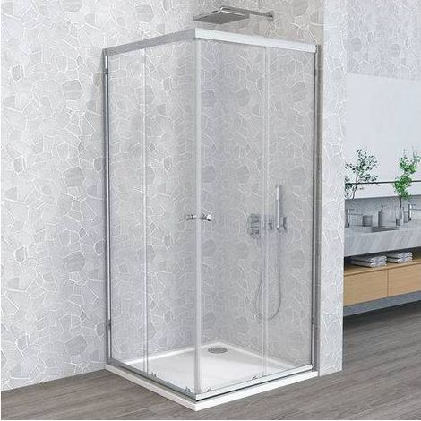 BOX DOCCIA 2 LATI CRISTALLO LINEA WONDER Misura: cm70x70 P. Arg.luc. V.Tras