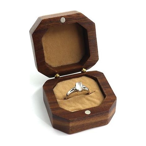 Portagioie doppio, portafedi in legno, portafedi per matrimonio, per San Valentino, fidanzamento, proposta di matrimonio (Champagne) (1/5)