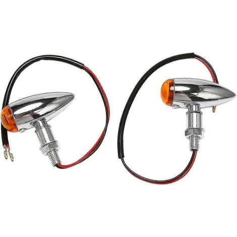 luces intermitentes cromadas para motocicleta, ajuste universal, edición 0923 (1/2)