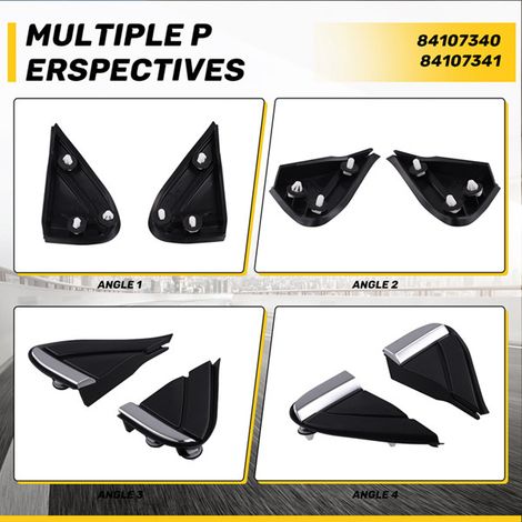 One pair of 84107340 and 84107341 rearview mirror triangles suitable for 18-23 Chevrolet Equinox vehicles. (1/4)