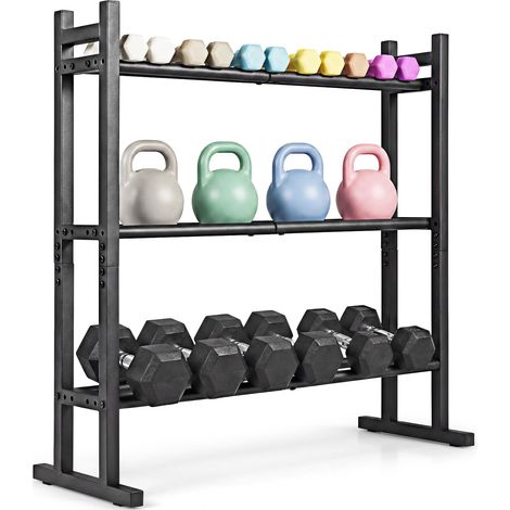 COSTWAY Support d'Haltères à 3 Niveaux, Rack de Rangement pour Haltères (1/5)