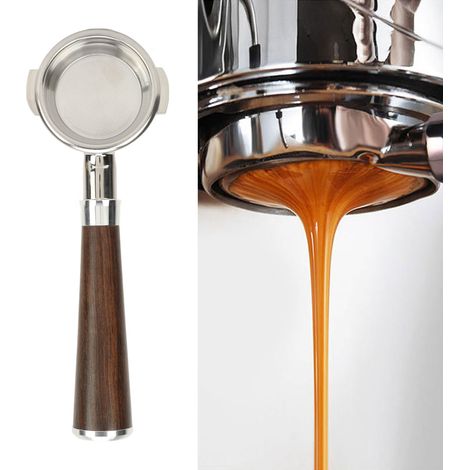 Geeignet für Expobar E61 Kaffeemaschinen mit bodenlosem Filterhalter, Edelstahl-Filterhalterkopf, Massivholzgriff und E61 Brühkopf. (1/5)