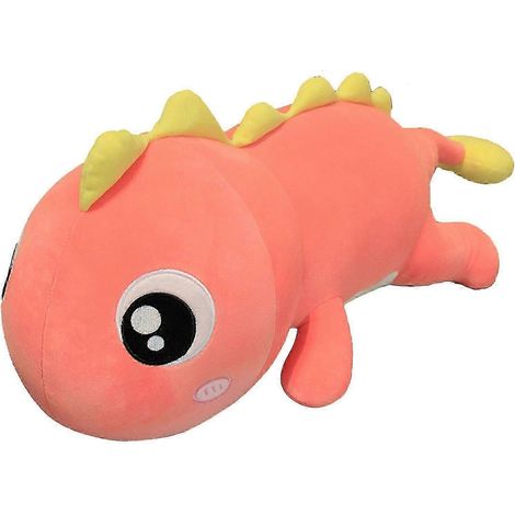 Peluche dinosaure aux grands yeux, verte et jaune, jolie décoration de bureau, cadeau d'anniversaire pour enfants, peluche animal de dessin animé, 80 cm, rose. (1/5)