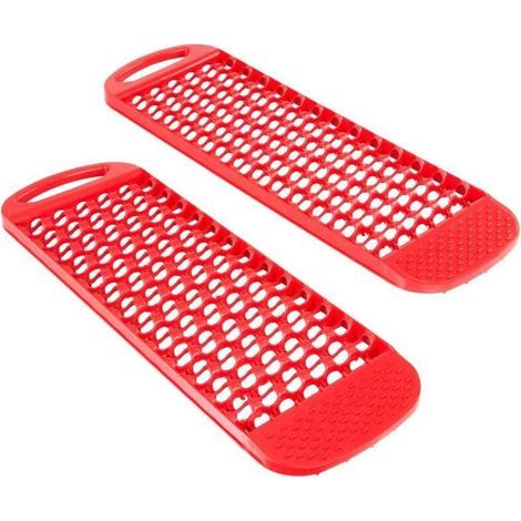 Équipement Conduite Sécurité des Véhicules 2 Pièces Panneau Récupération Voiture Tapis Antidérapants Piste Planches Traction Tout-Terrain Planches Traction Récupération (1/4)