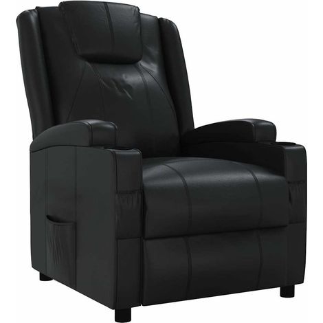 Fauteuil de Salon,Chaise,Fauteuil inclinable Noir Similicuir CFW787266 (1/5)