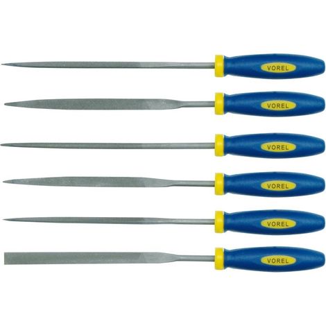 Limas de aguja para metal de 180 mm, juego de 6 / 25353 / vorel
