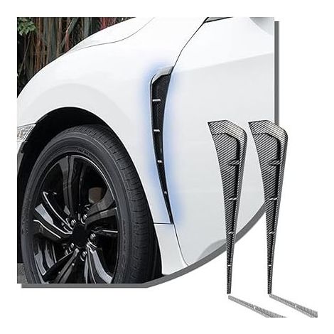 2 Pièces Prise D'Air Décorative de Voiture, Voiture Latérale Flux D'air Grille D'entrée D'air Évent, EntréE D'Air DéCorative De Capot Voiture Couvercle D'Admission D'Air(Carbone Fibre) (1/5)