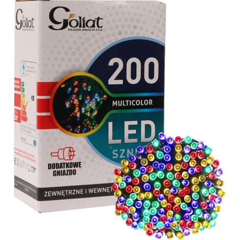 Luci natalizie multicolore per albero di Natale, 200 LED con presa esterna aggiuntiva IP44, alimentazione di rete, 995 cm