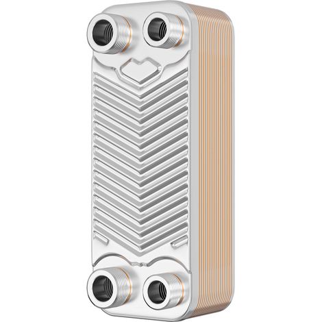 Wiltec Échangeur de chaleur thermique avec 20 plaques – 191 x 73 x 638 mm – max. 44 kW – 0,36 l par passe – en Acier inoxydable – pour Eau Solaire