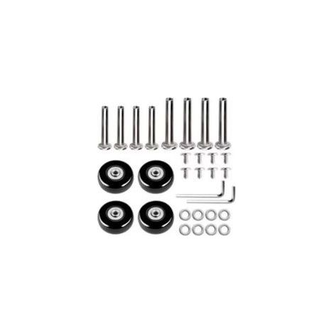 50 x 18 mm Juego de 4 ruedas de repuesto para maleta, ruedas giratorias de goma con rodamientos, kits de reparación (1/4)