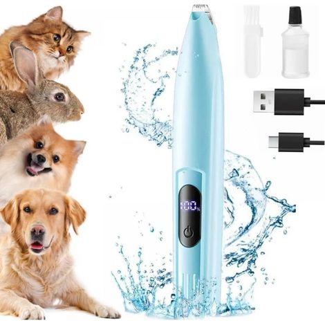 Tondeuse pour chien rechargeable – Faible bruit – Lame en céramique – Idéale pour pattes, oreilles et yeux – Utilisation sans fil