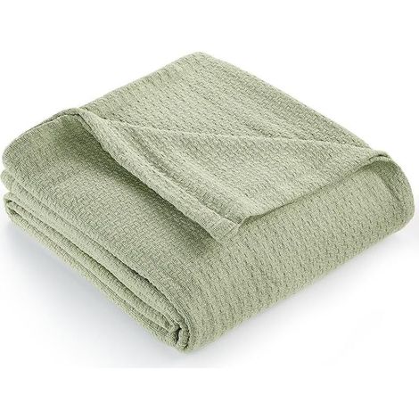 Sollbry Manta de algodón para cama individual, mantas térmicas de algodón, mantas tejidas suaves y acogedoras, mantas ligeras de otoño de 109 x 150 cm. (1/4)