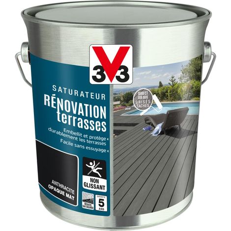 Saturateur Rénovation terrasses V33 Anthracite Mat 2,5L (1/4)