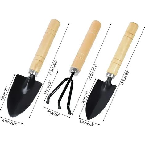 Ensemble de 23 mini-outils de jardin pour plantes, pots de fleurs, cactus et légumes : bêchage, désherbage et petites plantes d'intérieur. (1/4)