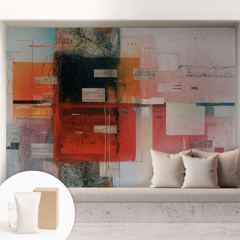 Papier peint intissé décoratif avec motifs pour salon et chambre a motif - Colle incluse gratuite Composition abstraite 208x146 cm (1/5)