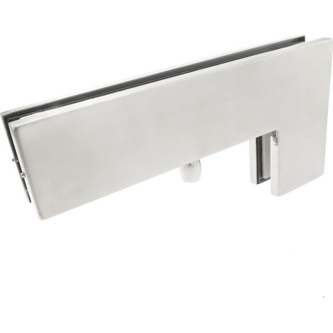 PrimeMatik - Charnière supérieur L-fixe en aluminium pour porte vitrée pour ferme-porte de sol (1/5)