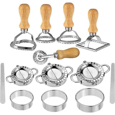 Ensemble de fabrication de raviolis en acier inoxydable avec moule à raviolis et emporte-pièce, accessoires de cuisine (1/5)