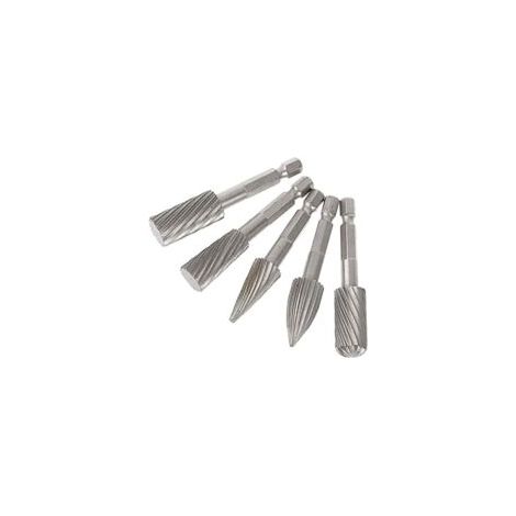 Set di 5 frese rotative, attacco esagonale da 1/4 di pollice, frese in acciaio rapido, utensili rotanti per la lavorazione di alluminio e ferro - Crezuo