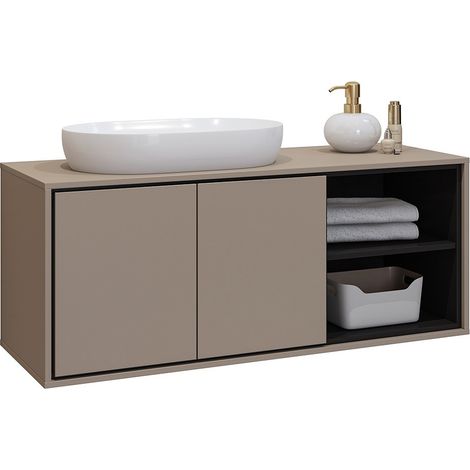 Mobile sottolavabo da bagno 120 cm GOBI colore marrone