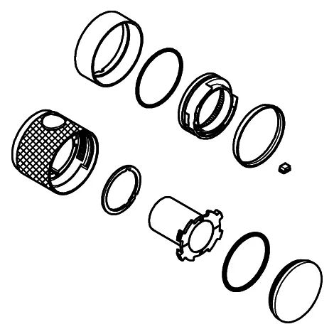 GROHE Poignée 101307, Hard Graphite brossé, 101307AL00