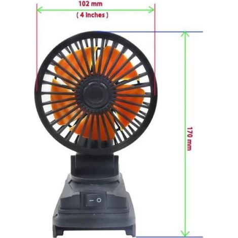 Batterie externe portable pour Makita BL1830 14 Song Jingmi,mini moteur électrique,ventilateur,USB,téléphone - 4 Inches FAN