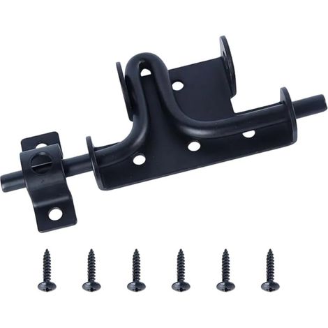 Verrou coulissant pour portes, 8 cm, noir(1 jeu avec 6 vis) (1/5)