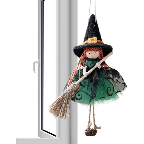 Handgefertigte Halloween-Hexen-Hängedekoration für die Küche Gruselige Sammler-Hängedekoration für Fenster, Garten, Terrasse, Haus und Wand (1/5)