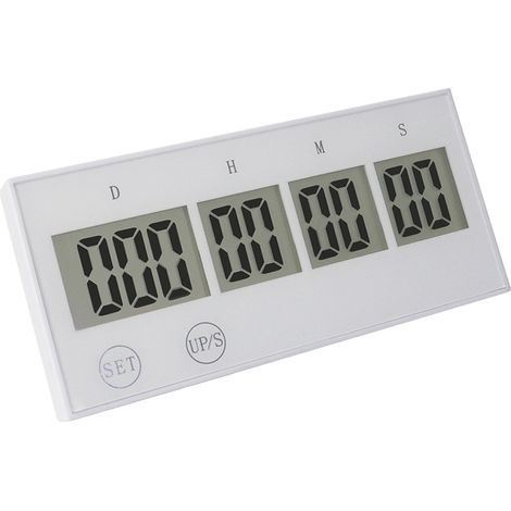 Minuteur Compte à Rebours - Jusqu'à 999 Jours - Écran LCD Grand Format - Réinitialisable - Piles Incluses - 1 Pièce