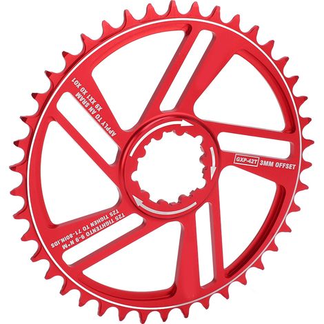 Lebycle 42T Direct-Mount-Kettenblatt, positive und negative Zähne, 3 mm Offset, für GXP Fahrradkurbelgarnitur (rot) (1/5)