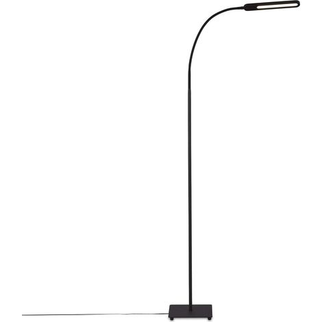 Lampadaire LED tactile, intensité lumineuse variable par paliers, réglable en blanc chaud et blanc froid, lampe de lecture, lampe de salon, plafonnier, lampadaire, 20,8x20,8x183 cm, noir (1/5)