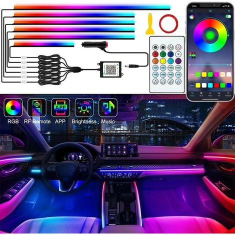 Kit éclairage intérieur voiture LED RGB 6 en 1, contrôle APP et musique (1/5)