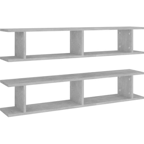 Wandregale 2 Stk. Betongrau 105x18x20 cm Holzwerkstoff vidaXL