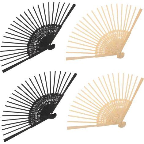 Kit de 4 piezas para armazón de abanico plegable de bambú natural, material en blanco para la fabricación de abanicos DIY, varillas sin tela, accesorio DIY para bodas y festivales, armazón ligero (1/5)