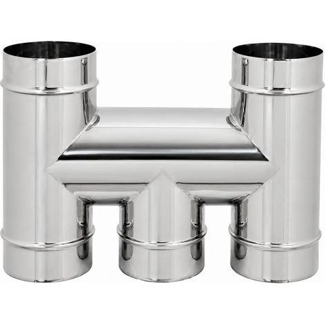 MAKA Comignolo a H Base Tonda, Terminale per Canna Fumaria Camino Stufa a Legna Pellet e Gas, Cappello Antipioggia Aspirafumo Ø 100 mm (1/5)
