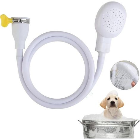 CSPARKV Lot de Robinet De Douche Pour Animaux De Compagnie, Tuyau De Douche Portable Pour Animal Domestique, Tuyau De Pulvérisation De Douche, Pomme De Douche Pour Baigner Les Bébés, Les Animaux. (1/4)