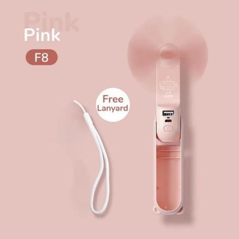 Ventilateur portable - - F8 - 2000mAh - Multifonctionnel - Pliable - Rose