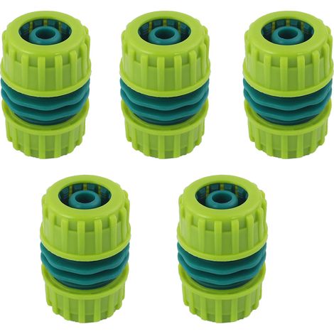 ensemble de 5 raccords de connecteur adaptateur de réparation de 12 mm - pour tuyau d'arrosage 1/2 pouce - plastique ABS, vert clair